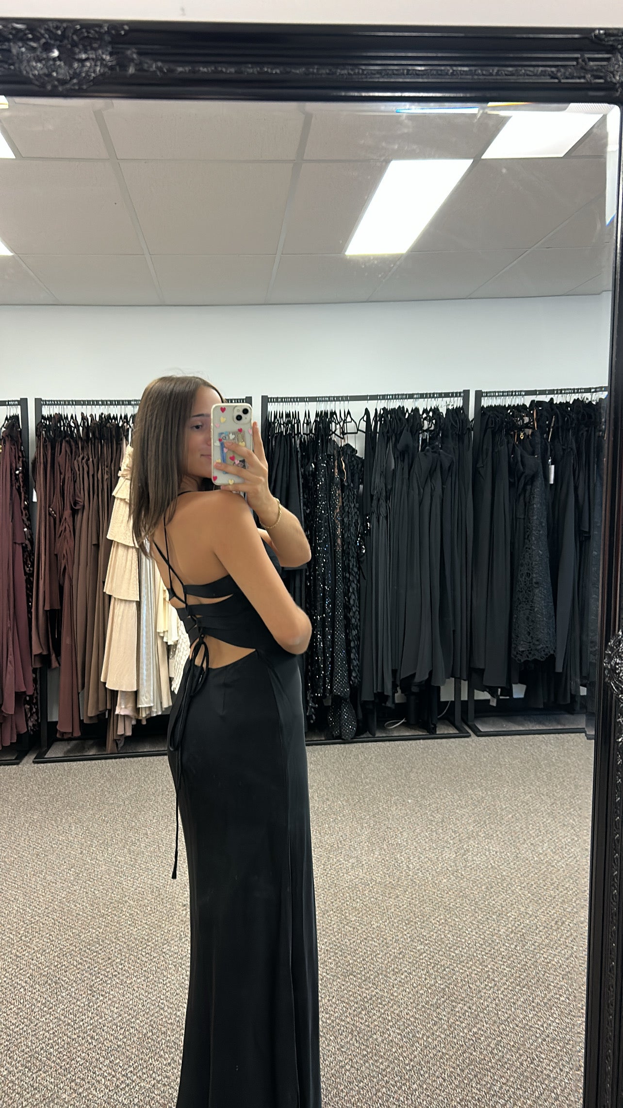 BLACK TIME TO SHINE SLIP DRESS