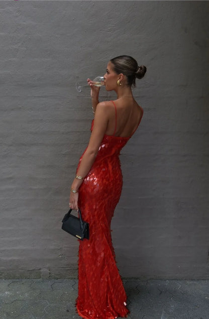 SAPPHIRE SEQUIN MAXI DRESS