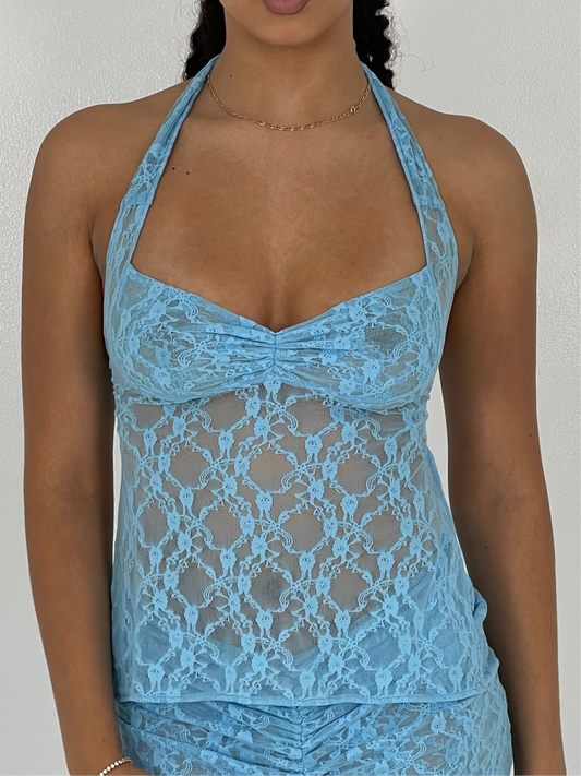 BLUE MERMAID LACE TOP - SALE