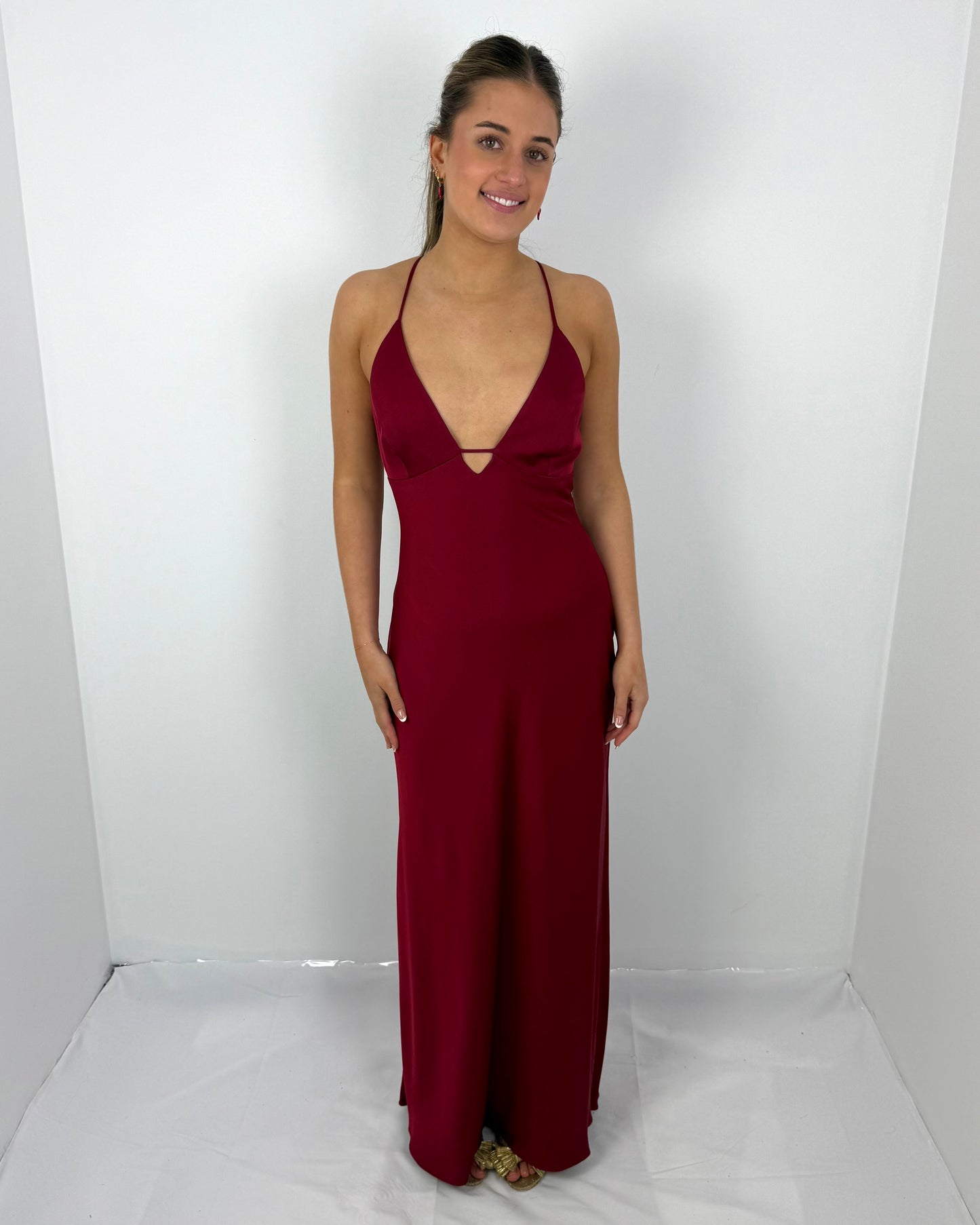 CRANBERRY TIME TO SHINE SLIP DRESS