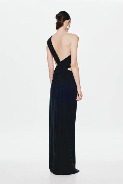 BLACK SOLSTICE CUPRO DRESS