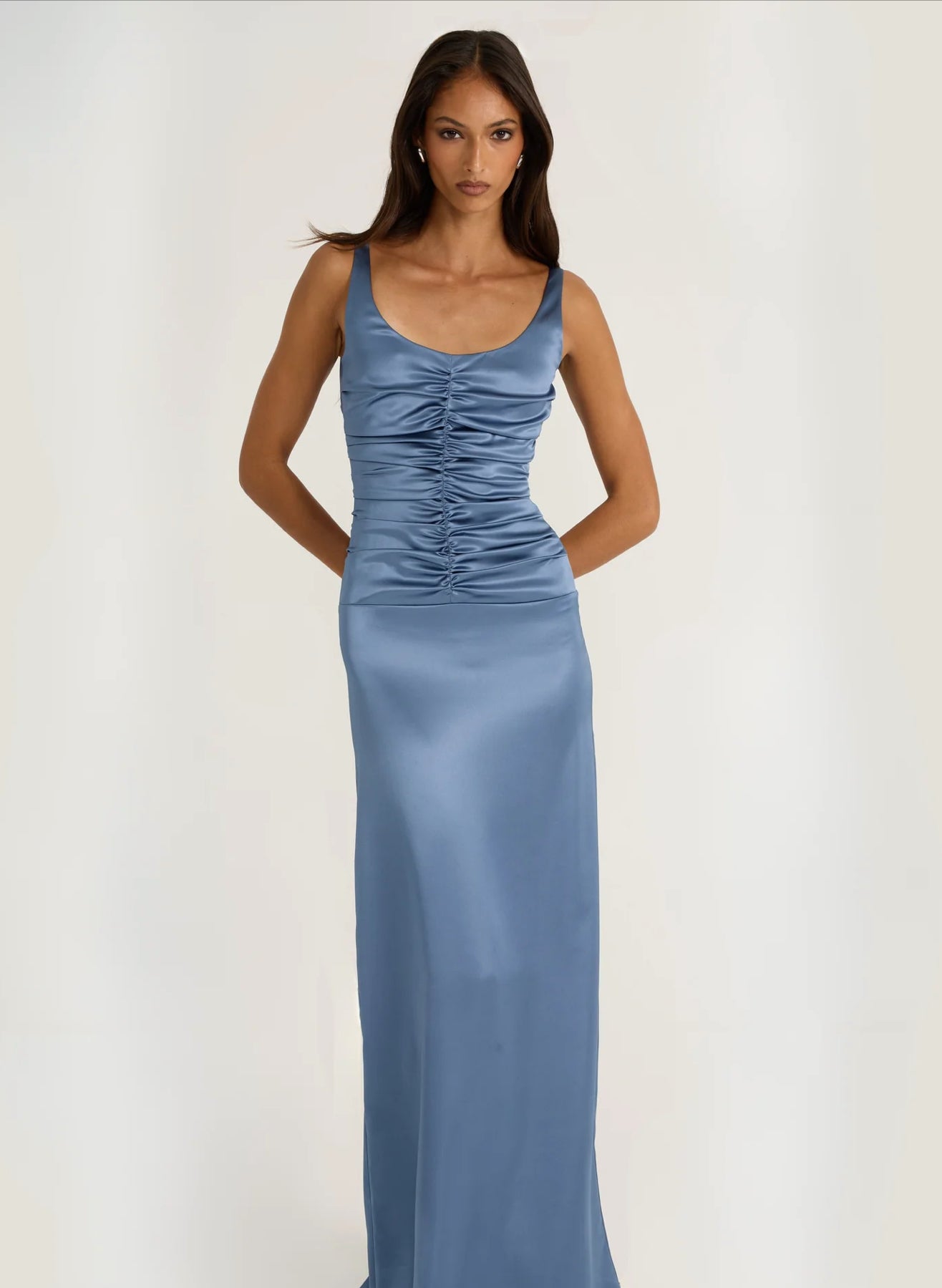 BLUE ATLEIN GOWN