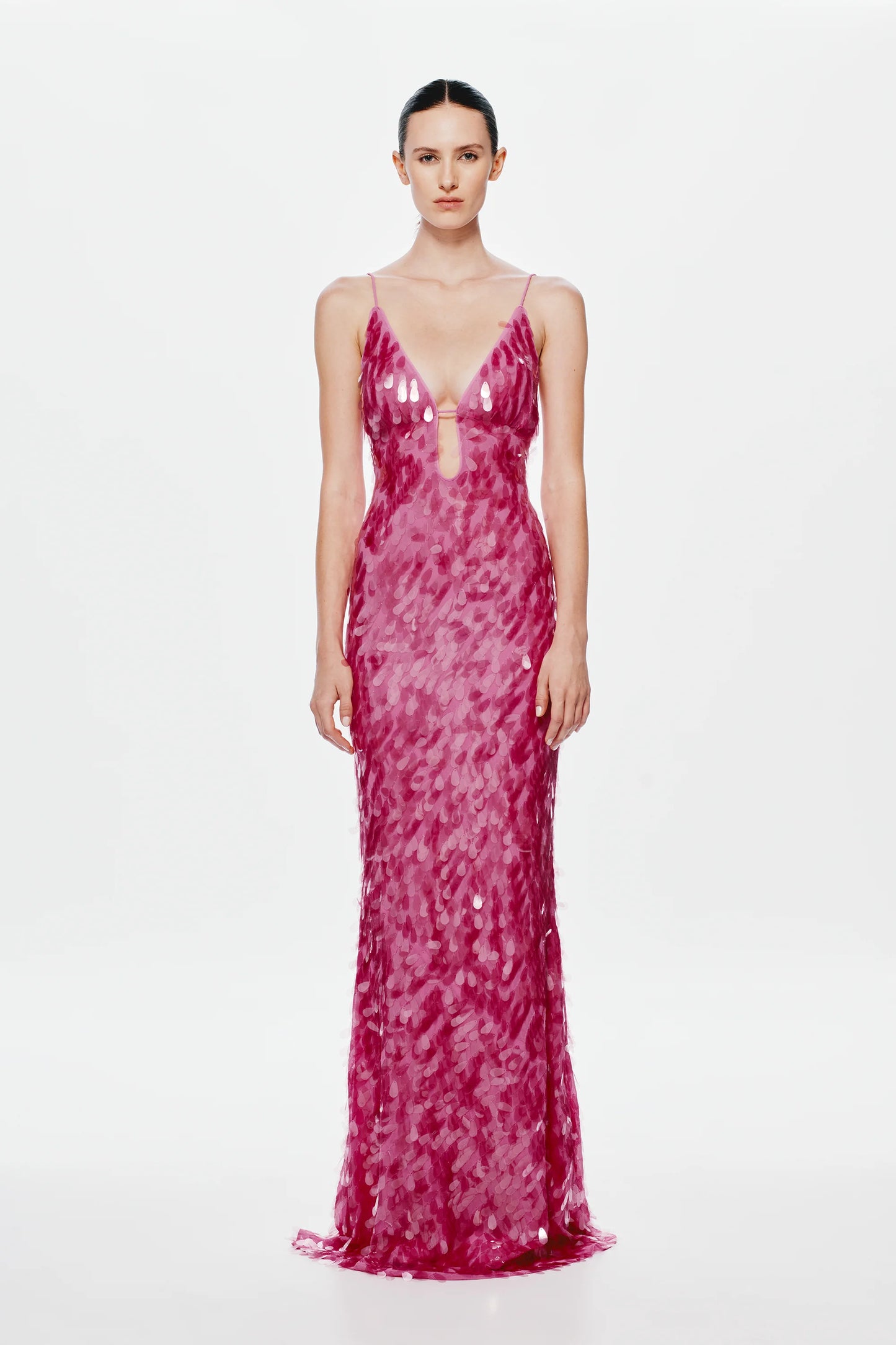 FUCHSIA SAPPHIRE SEQUIN MAXI DRESS