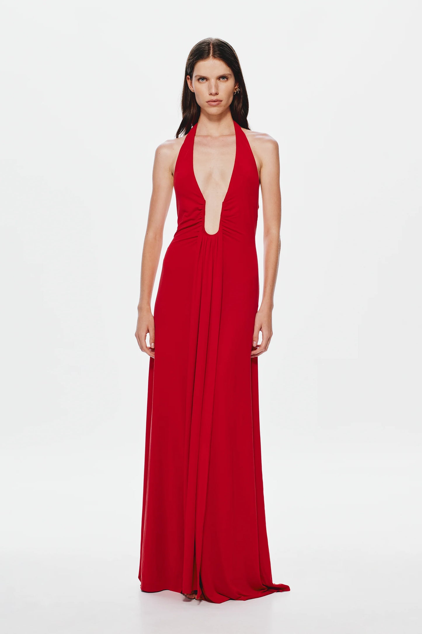 RED JENNIFER CUPRO MAXI