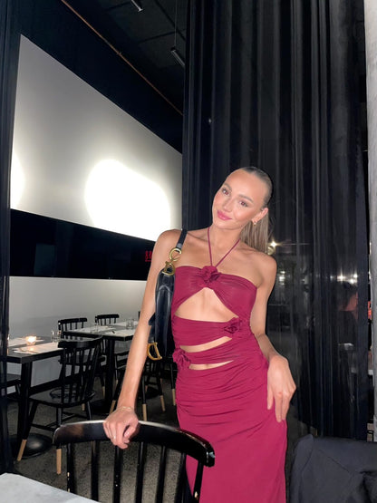 BURGUNDY VERANERA DRESS
