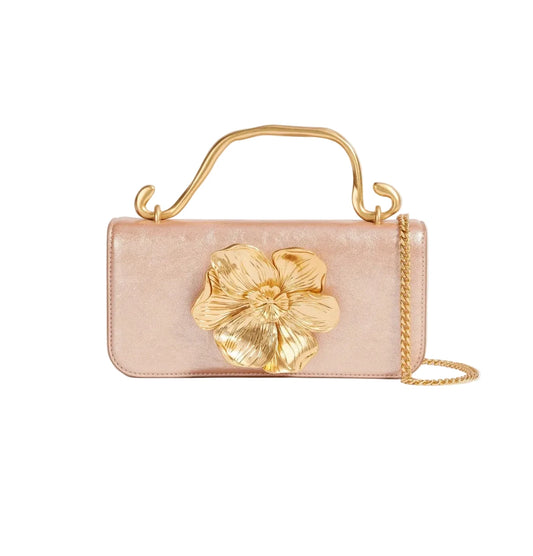 ALESSIA FLOWER CLUTCH - ROSE GOLD