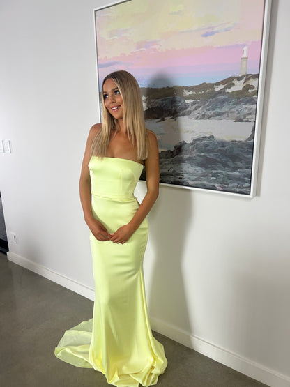 LIME CASSIDY STRAPLESS GOWN