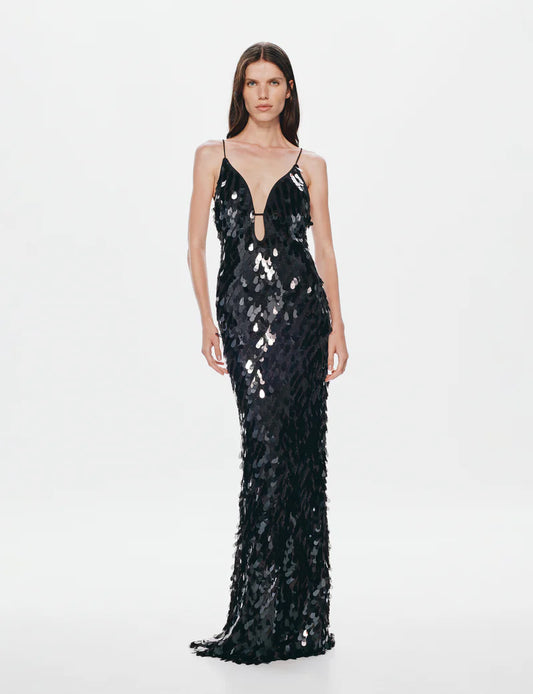 BLACK SAPPHIRE SEQUIN MAXI DRESS