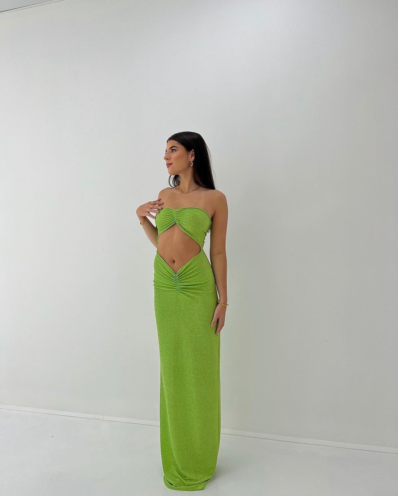 GREEN YASMIN SHIMMER GOWN