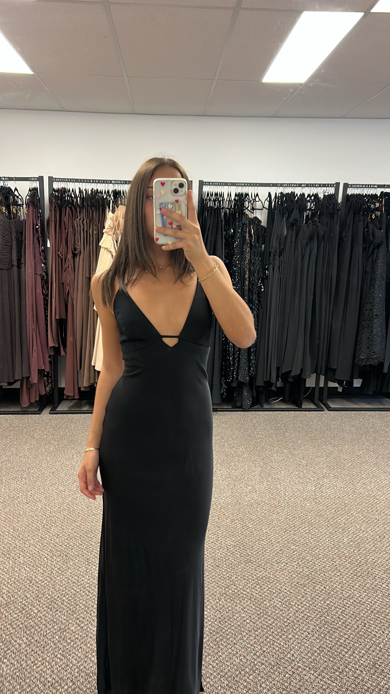 BLACK TIME TO SHINE SLIP DRESS