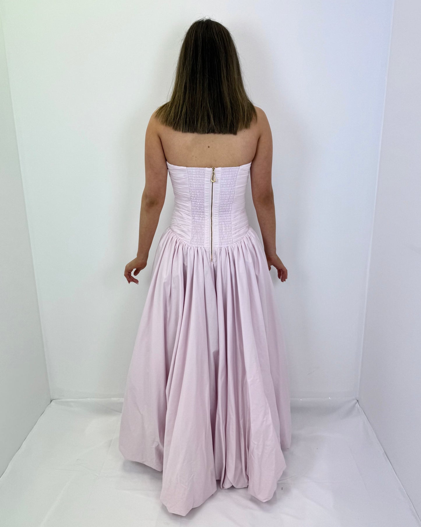 PASTEL PINK BUBBLE HEM MAXI