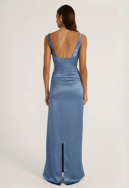 BLUE ATLEIN GOWN
