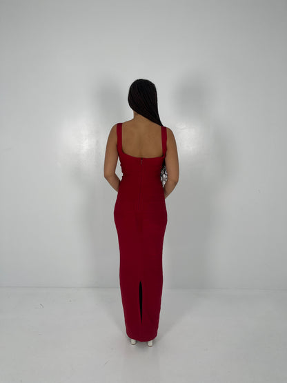 CRANBERRY ROUND NECK GOWN