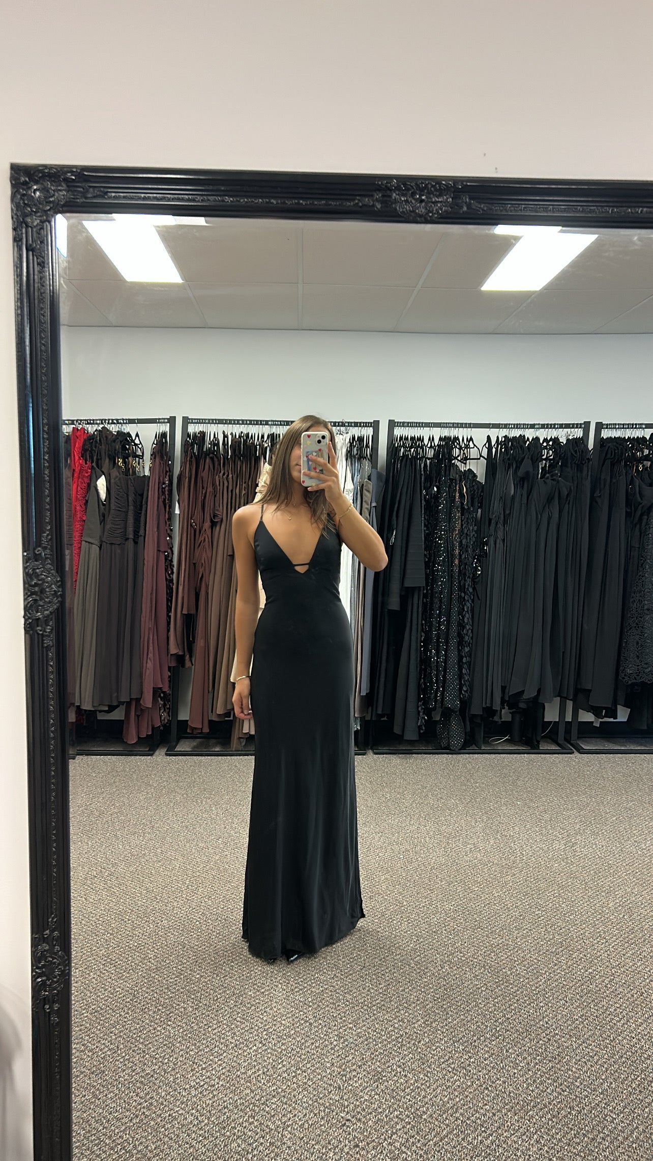 BLACK TIME TO SHINE SLIP DRESS