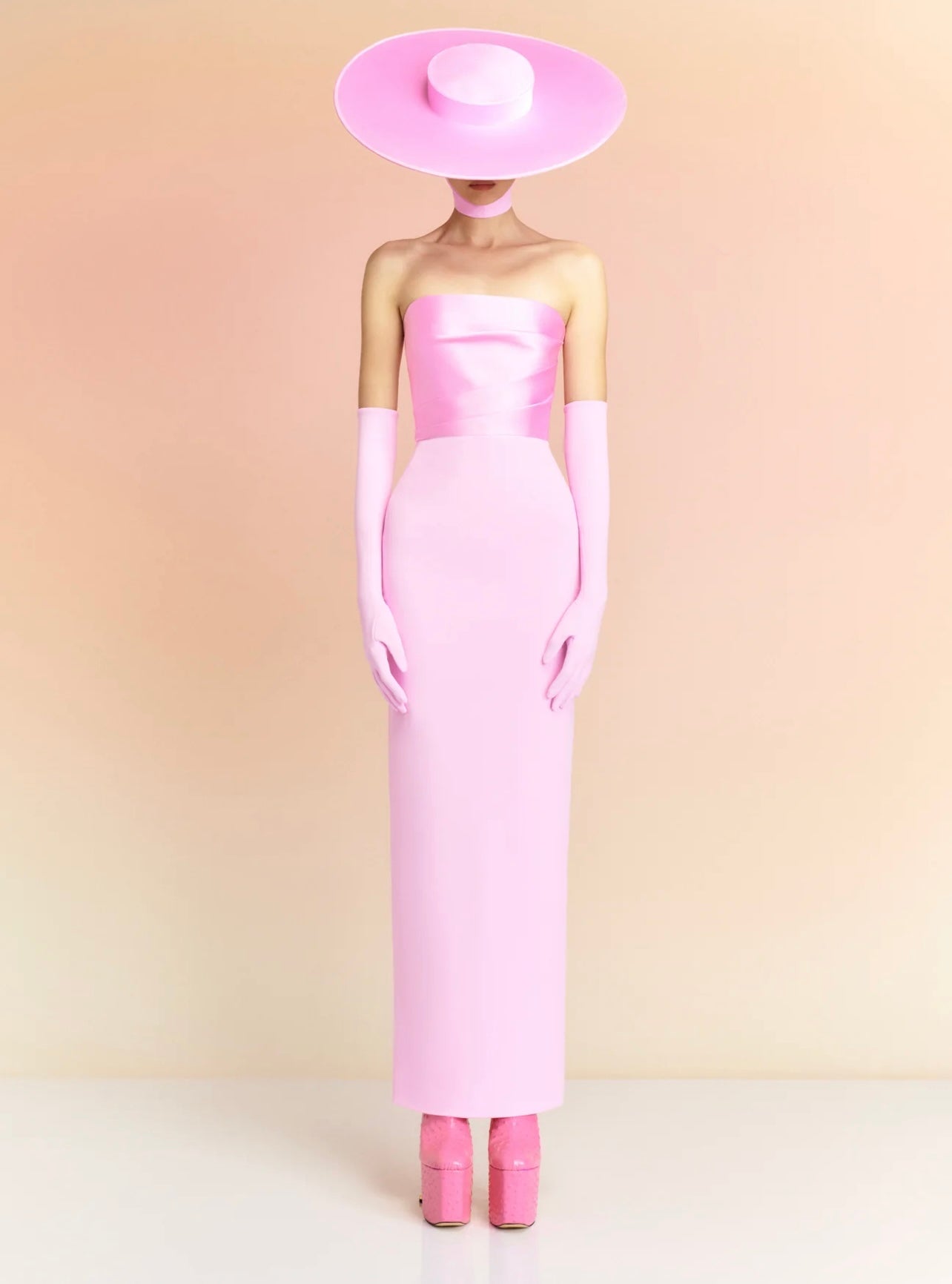 afra maxi dress Afra strapless satin and crepe maxi dress - cream