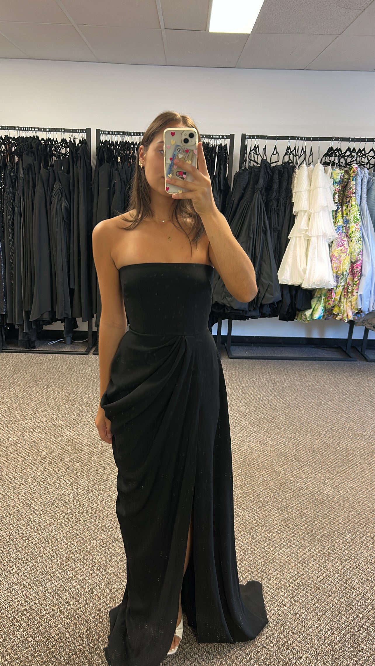 REED DRAPED CREPE BLACK GOWN