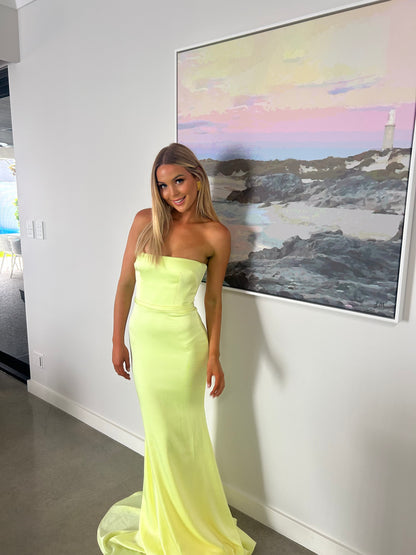 LIME CASSIDY STRAPLESS GOWN