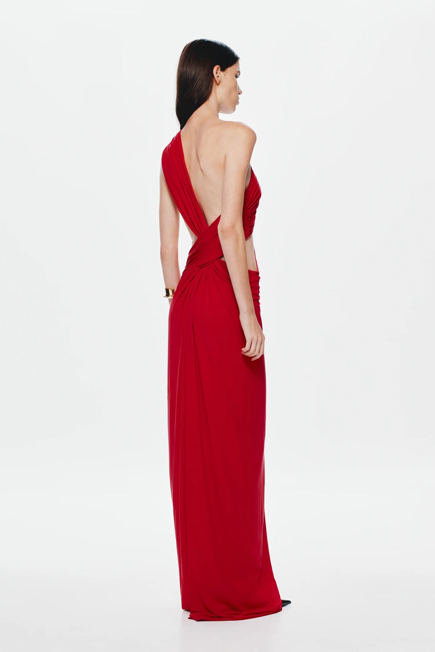 RED SOLSTICE CUPRO DRESS