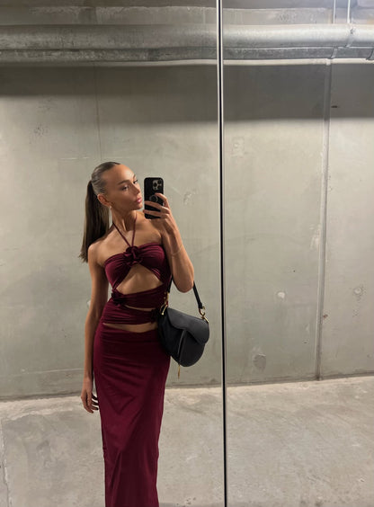 BURGUNDY VERANERA DRESS