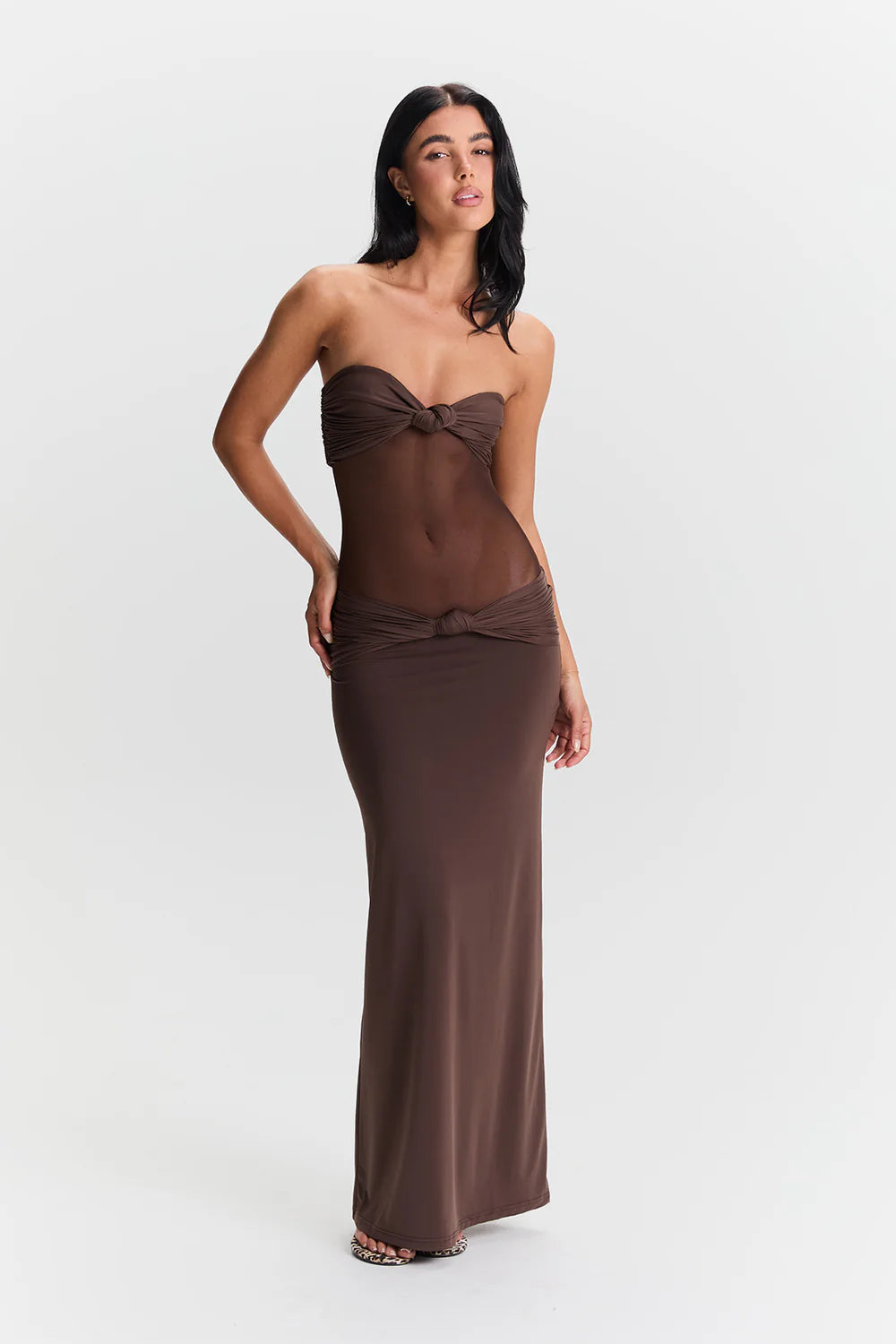 BROWN AMARA MAXI DRESS