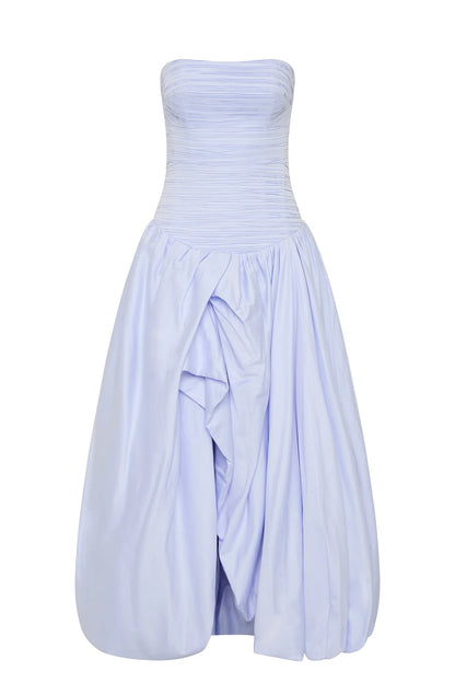 PEARL BLUE BUBBLE HEM MAXI