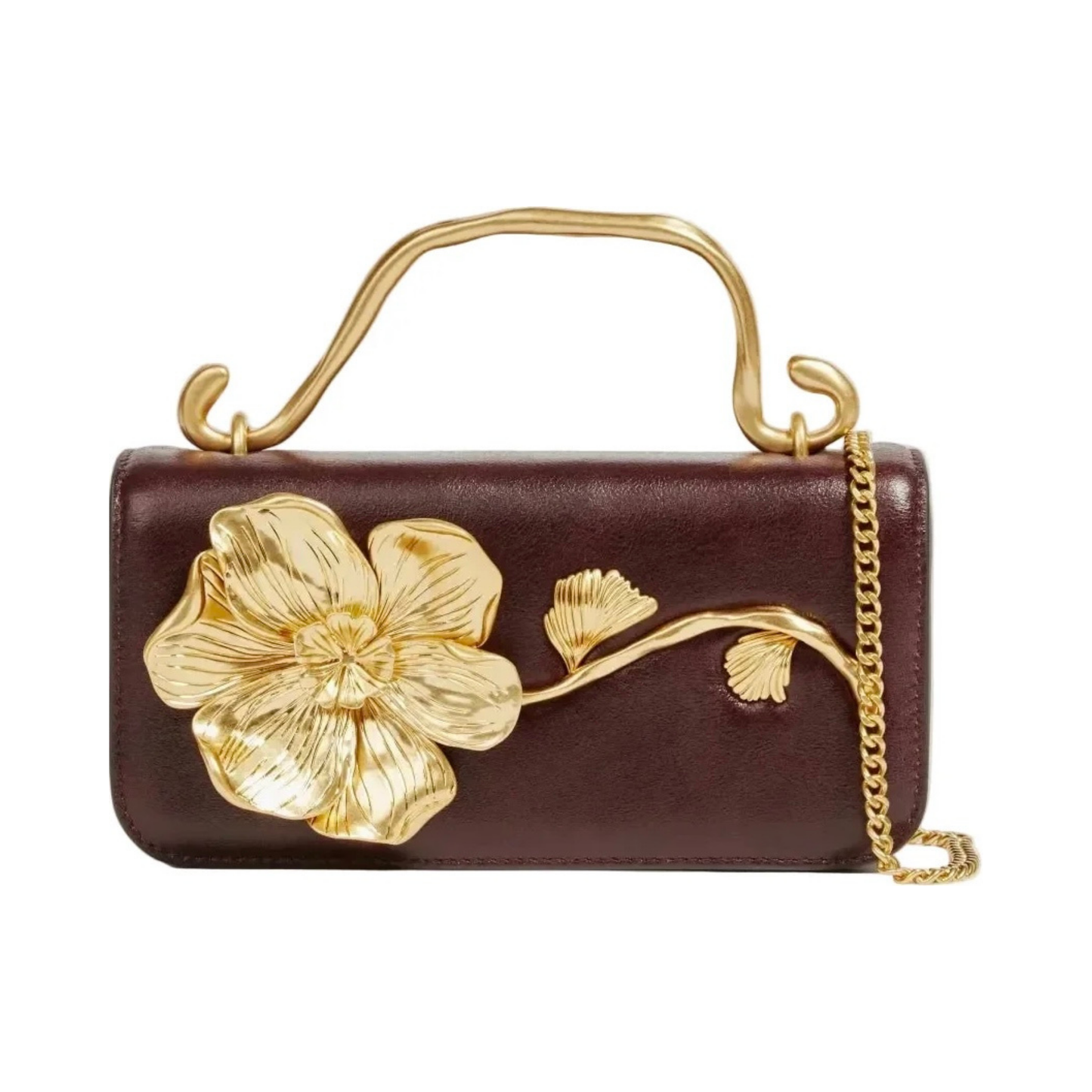 CELESTE FLOWER CLUTCH - MERLOT