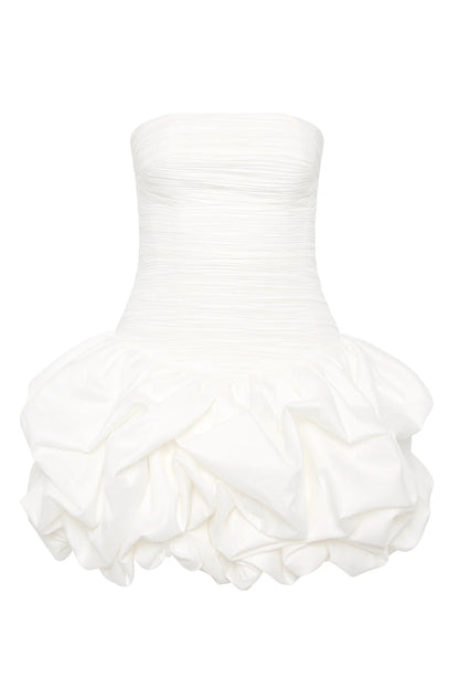 WHITE VIOLETTE BUBBLE HEM MINI