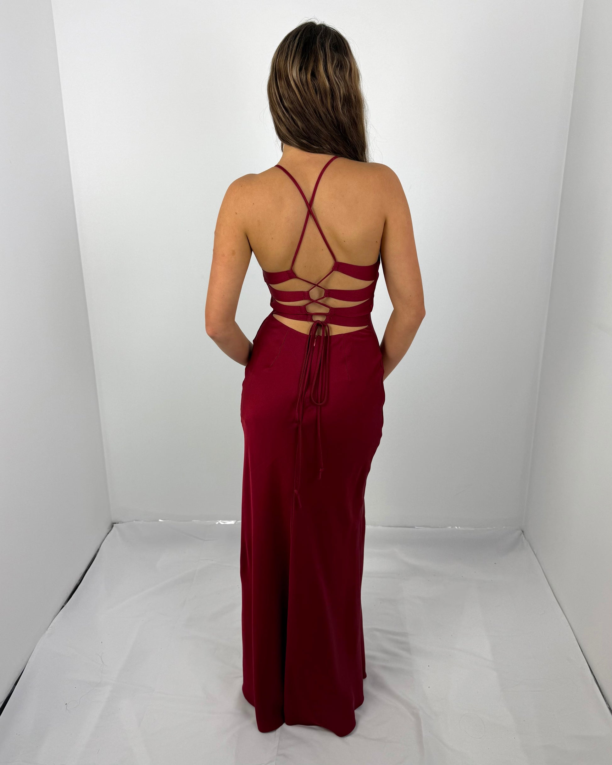 CRANBERRY TIME TO SHINE SLIP DRESS Aquino's Attire CRANBERRY TIME TO SHINE SLIP DRESS Aquino's Attire