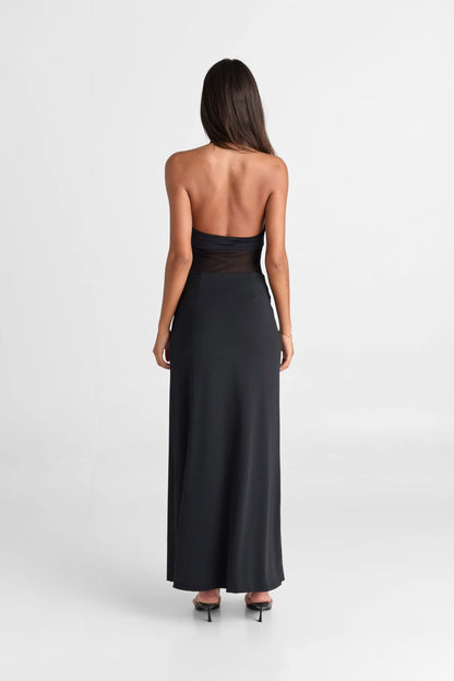 BLACK SARIYA MAXI DRESS