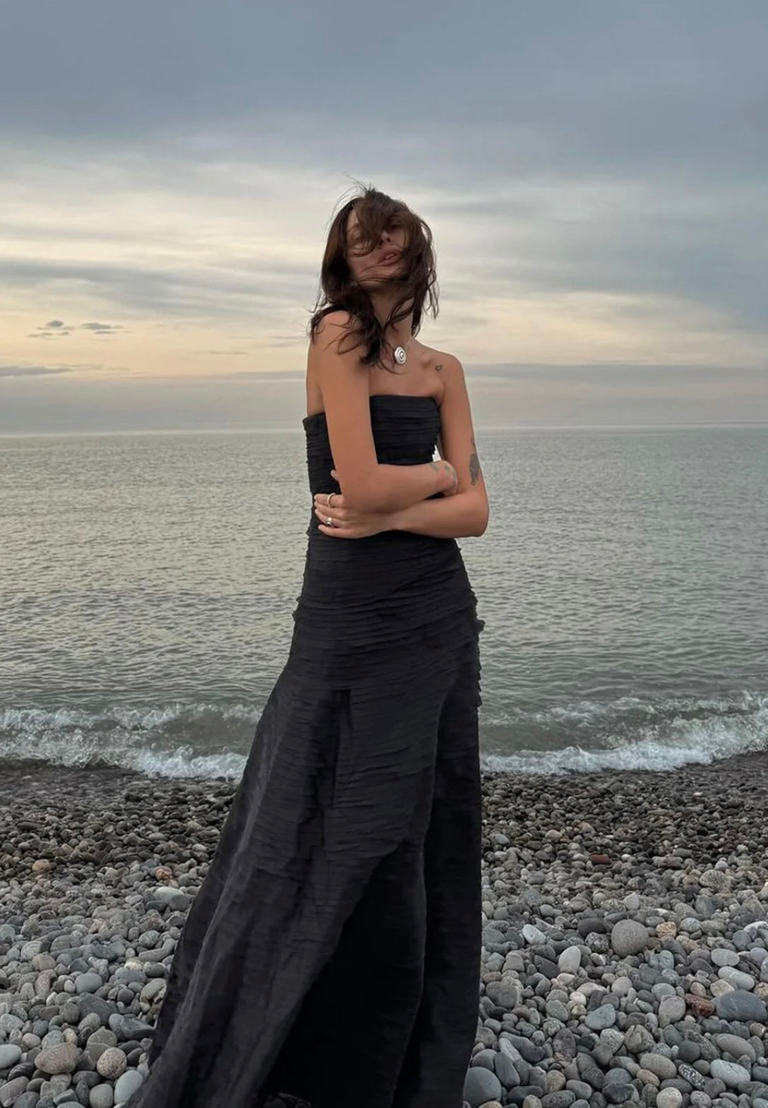 aje soundscape maxi dress black BLACK SOUNDSCAPE MAXI Aquino's Attire