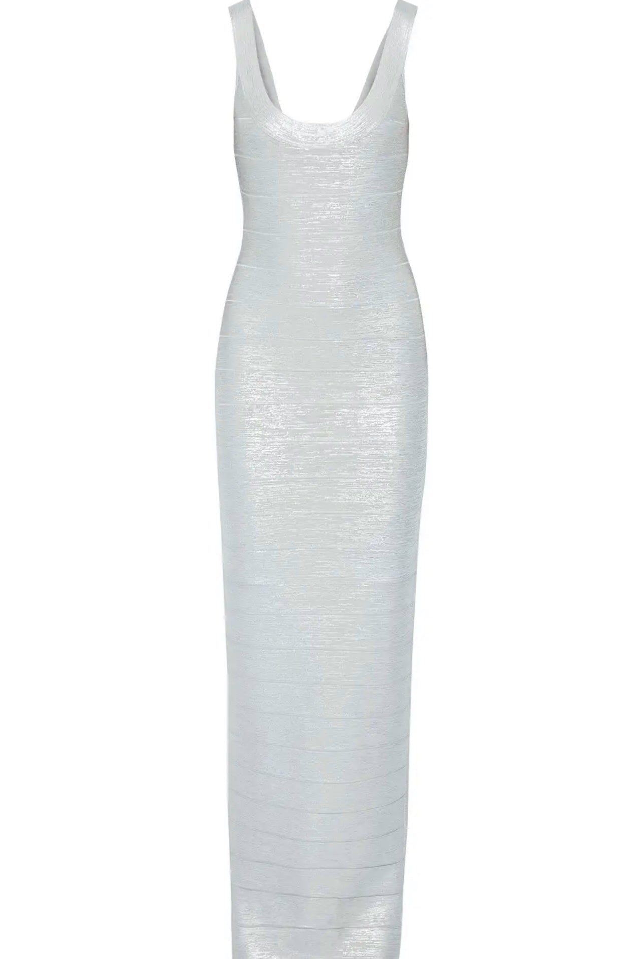 SILVER ROUND NECK GOWN