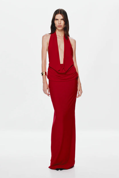 CHERRY VANESSA JERSEY MAXI DRESS