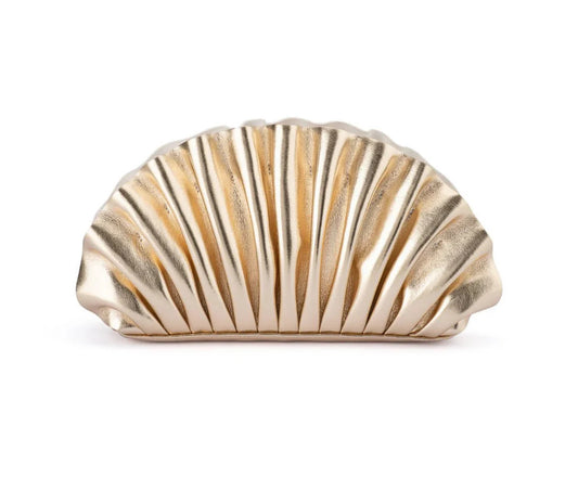 HOLLIE PLEATED CLUTCH - GOLD