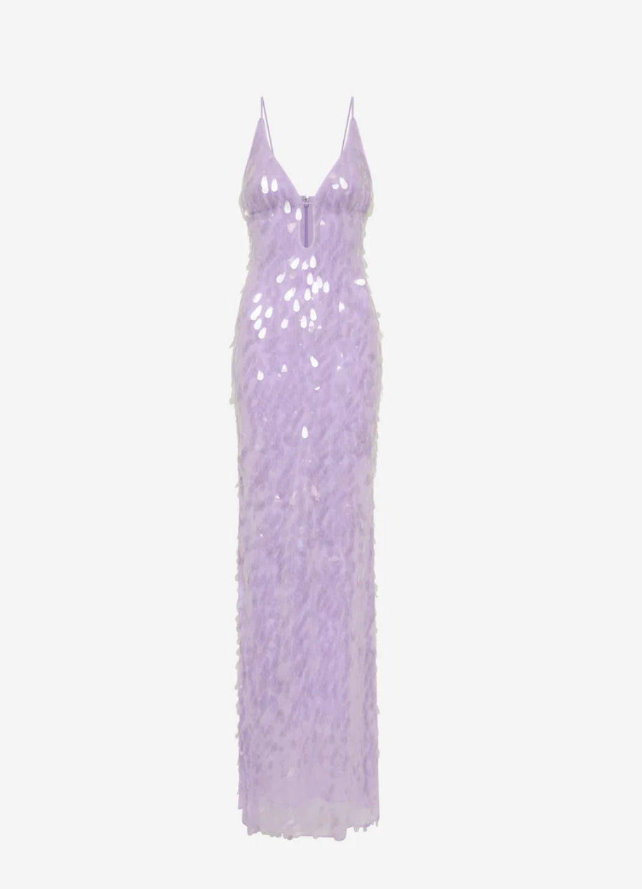 LILAC SAPPHIRE SEQUIN MAXI DRESS