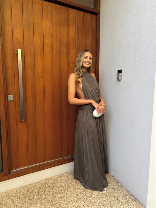 KHAKI SANTINA DRESS