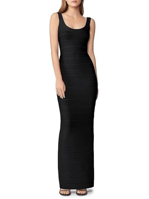 BLACK ROUND NECK GOWN