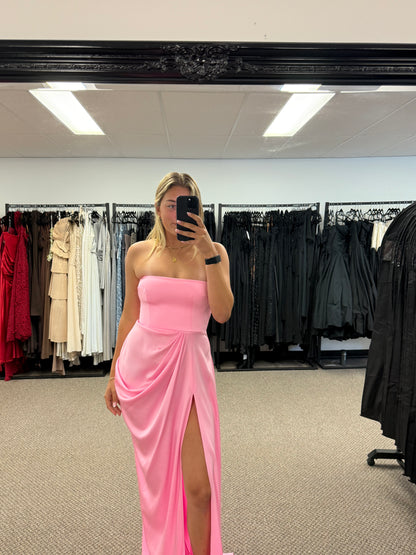 REED DRAPED CREPE PINK GOWN