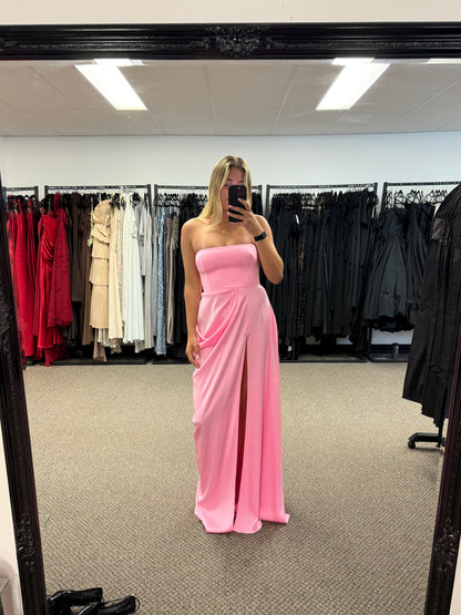 REED DRAPED CREPE PINK GOWN