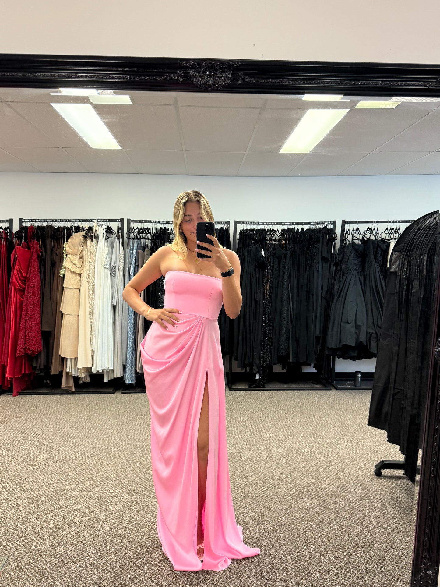 REED DRAPED CREPE PINK GOWN