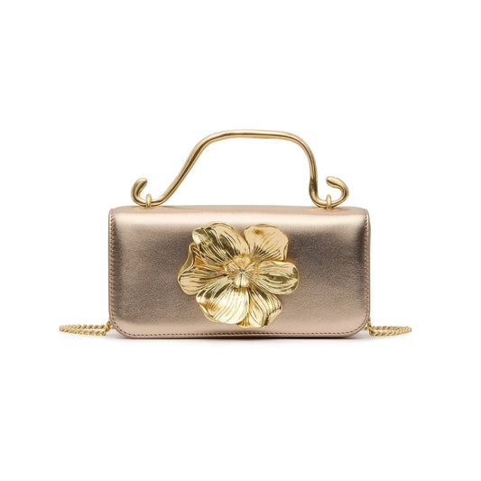 ALESSIA FLOWER CLUTCH - CHAMPAGNE