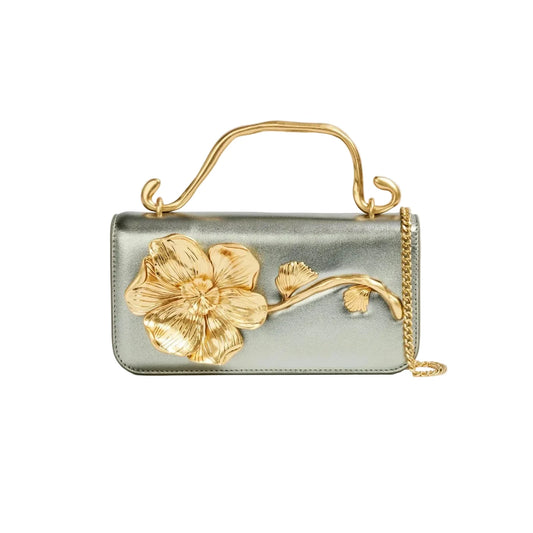 CELESTE FLOWER CLUTCH - ICE BLUE