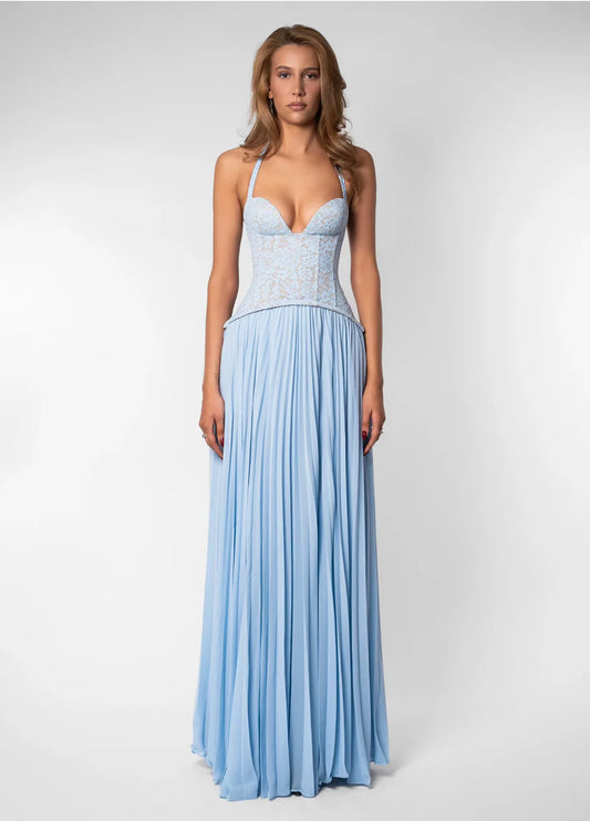 BLUE GAIA HALTER DRESS