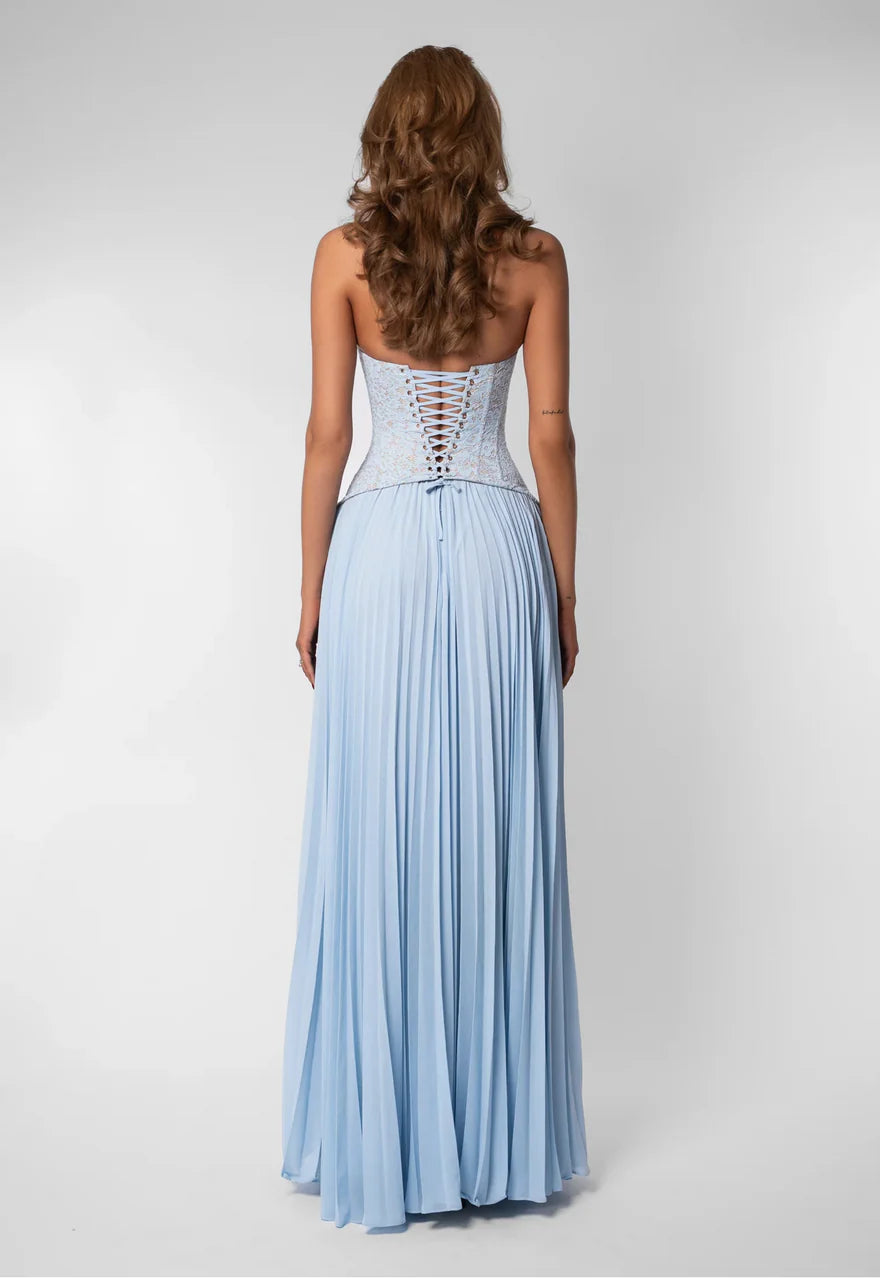 BLUE GAIA HALTER DRESS