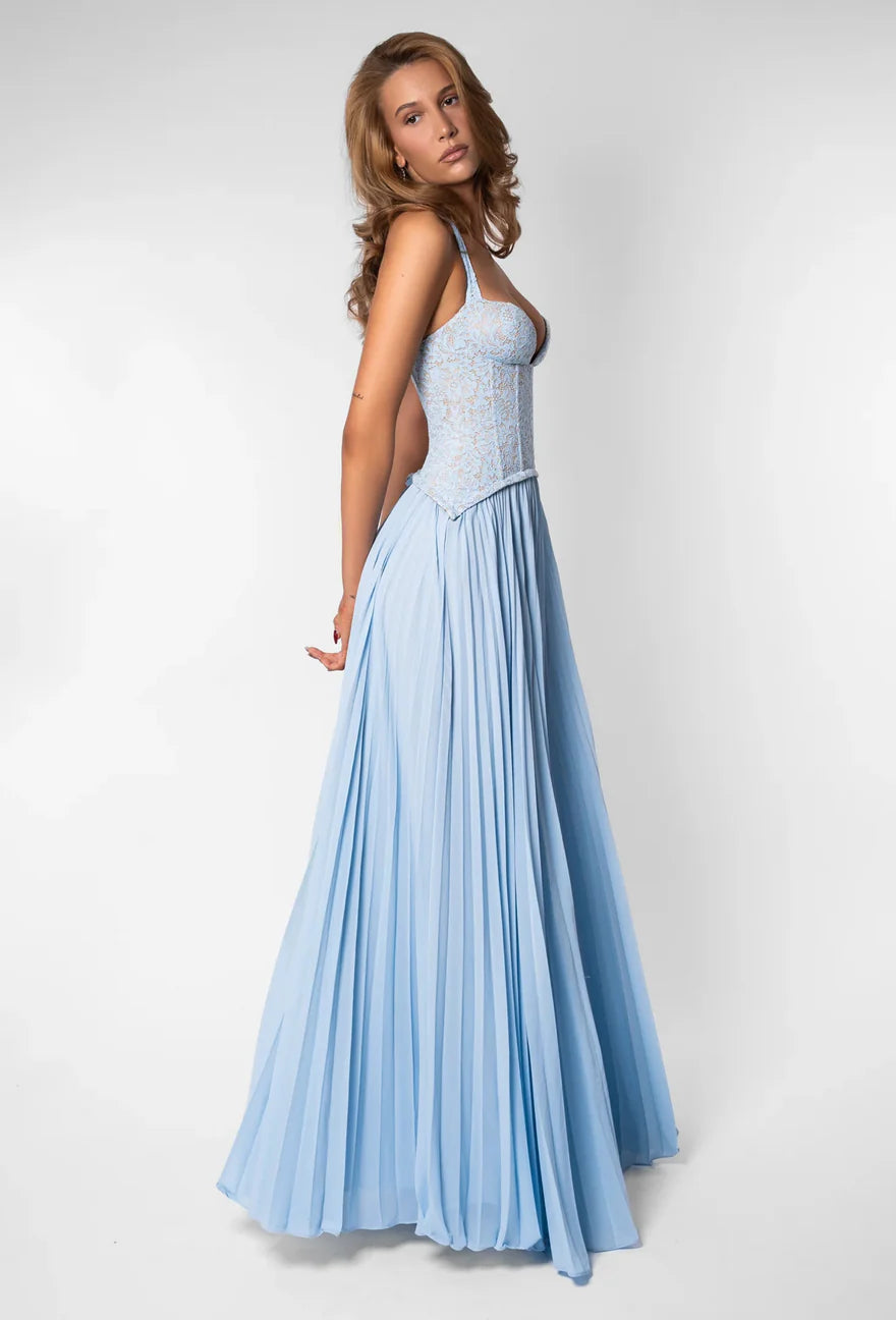 BLUE GAIA HALTER DRESS