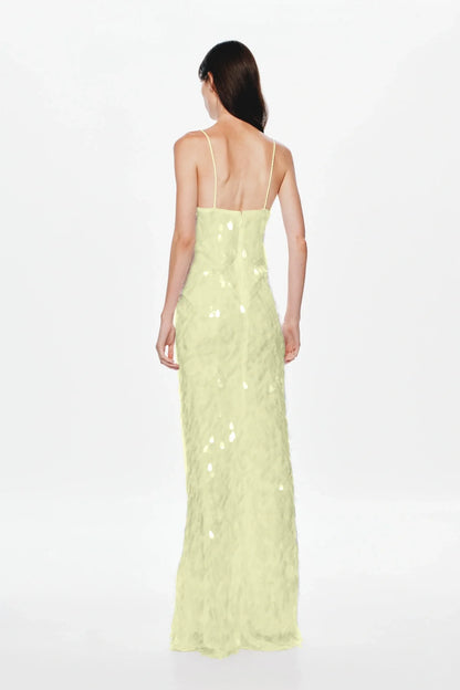 LEMON SAPPHIRE SEQUIN MAXI DRESS