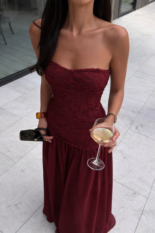 BURGUNDY RENATA DRESS
