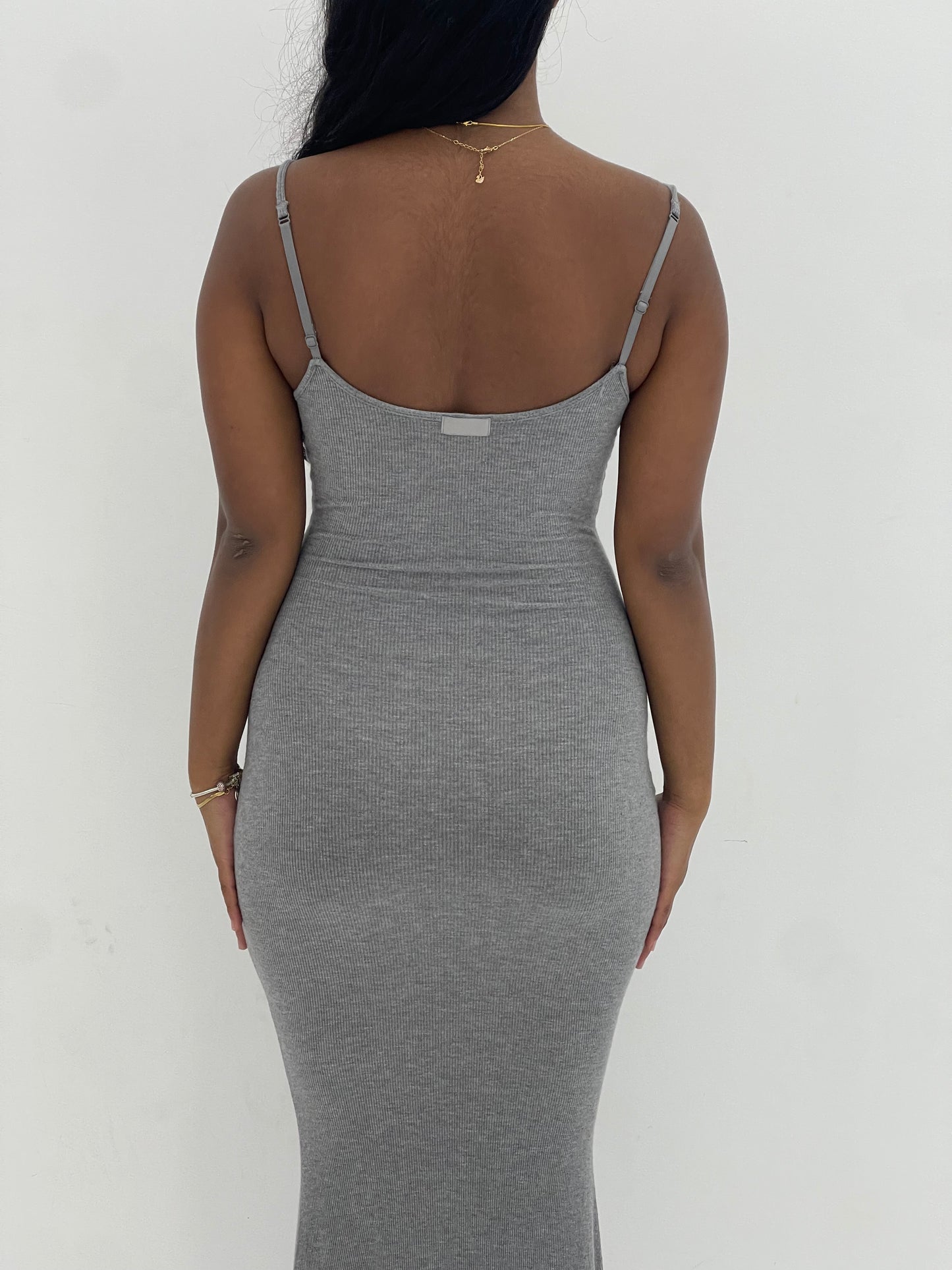 GREY LOUNGE SLIP DRESS