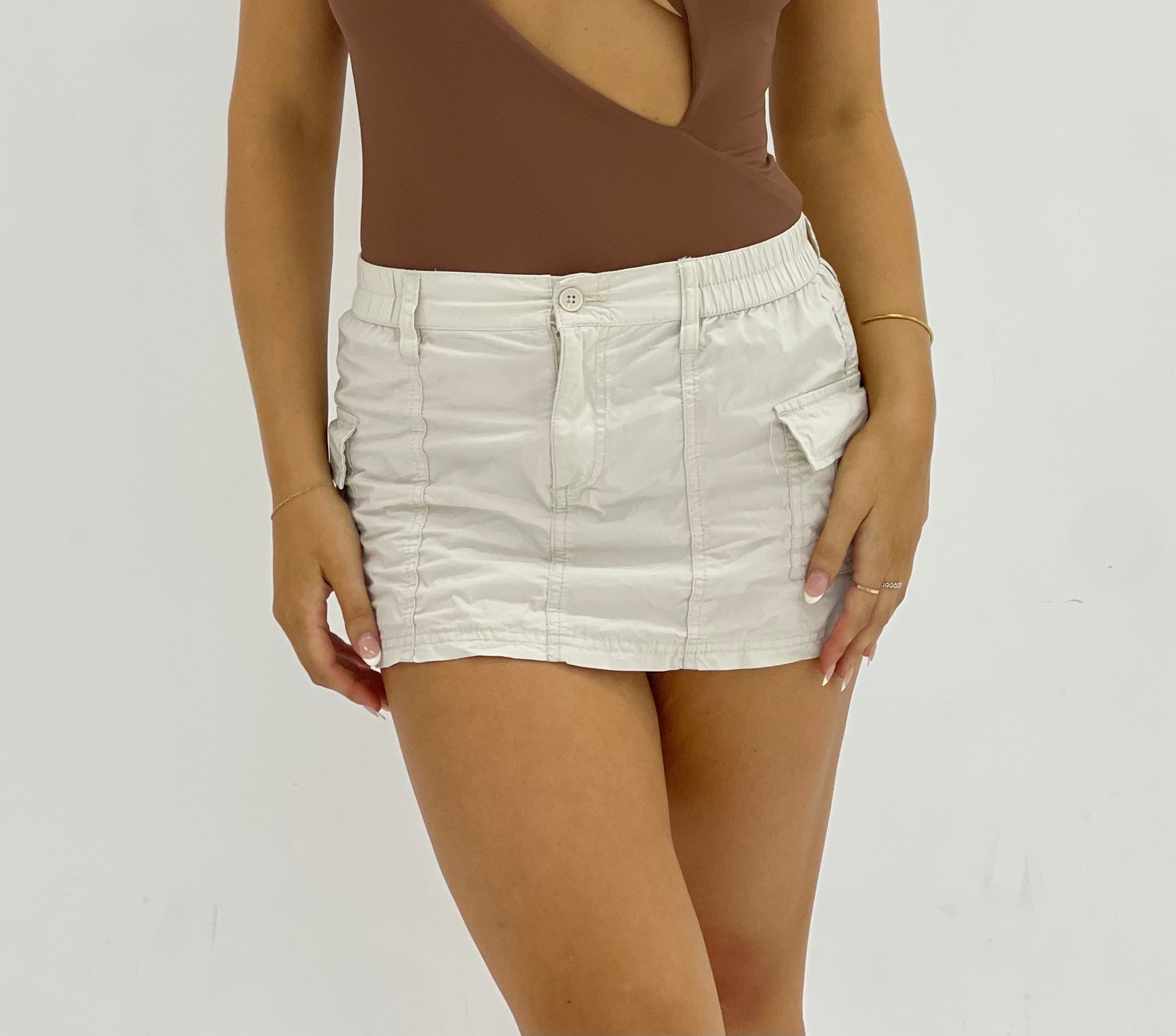 Beige top utility skirt