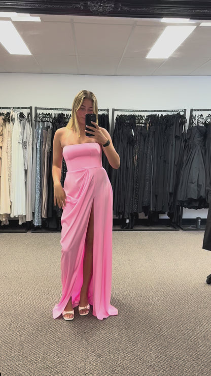 REED DRAPED CREPE PINK GOWN