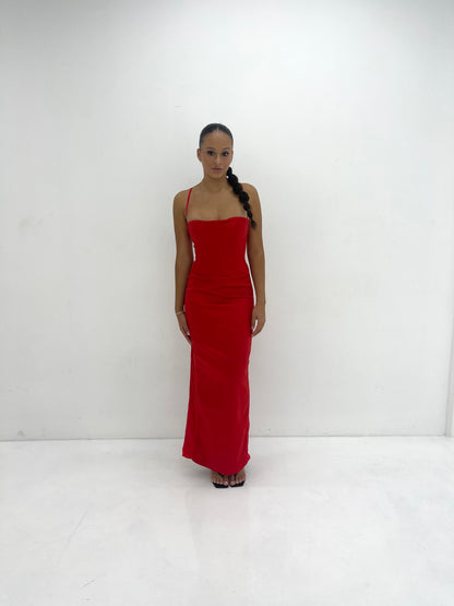 RED SHANI CORSET DRESS - SALE